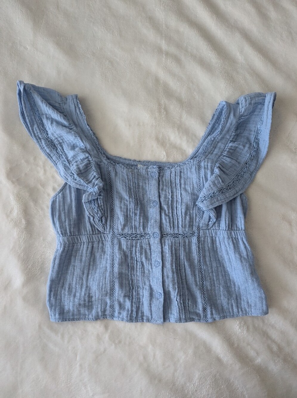 Aerie Gauzey Front Button Tank Top